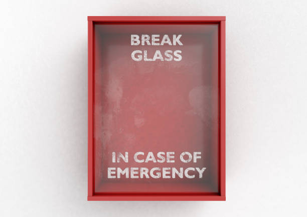 Break In Case Of Emergency Red Box stock photo