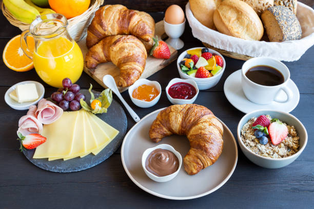 breakfast table stock photo