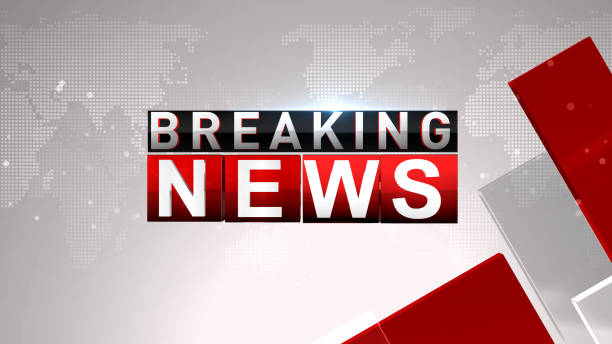 Breaking news 3D rendering Virtual set studio for chroma footage Breaking news background is perfect for any type of news or information presentation. The background features a stylish and clean layout breaking news stock pictures, royalty-free photos & images