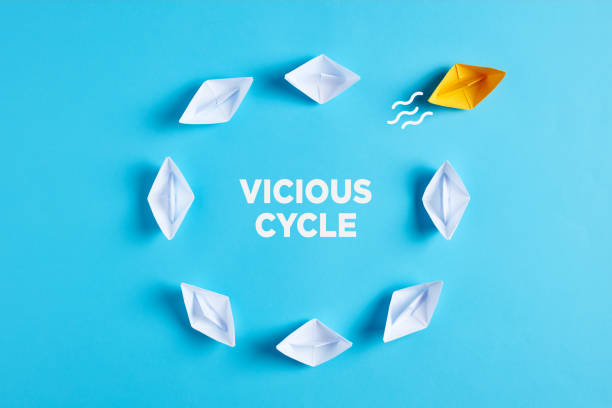Breaking the vicious cycle in business or in daily life stock photo