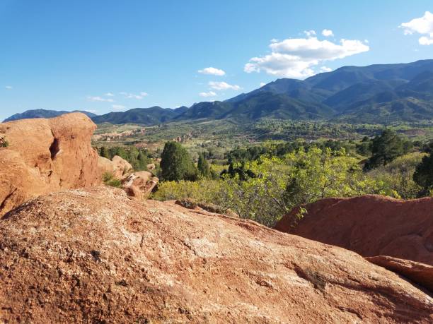Breath Taking View of Moutains from Garden of the Gods, Colorado stock photo