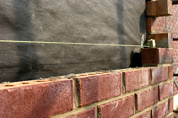 Brick Laying Chalkline stock photo
