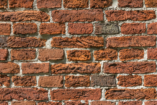 full frame abstract red brick wall background