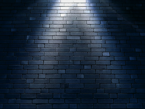 Brick Wall Texture Background With Spotlight Stock Photo - Download