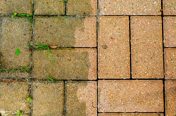 Bricks Dirty and Clean stock photo