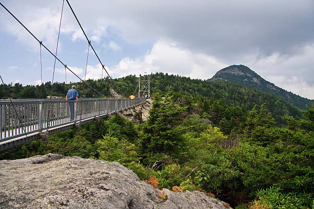 Bridge at Grandfather Mountain stock photo