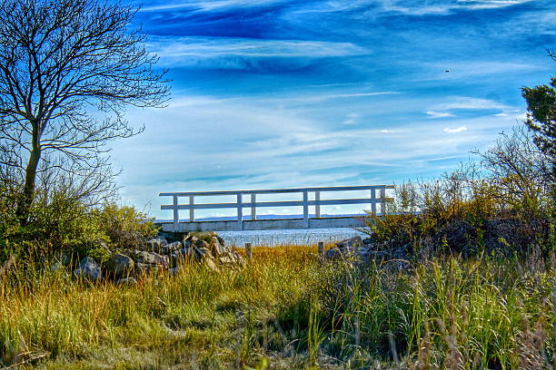 Bridge over Salt Water Marsh stock photo