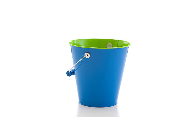 Bright Blue Green Bucket Pale stock photo