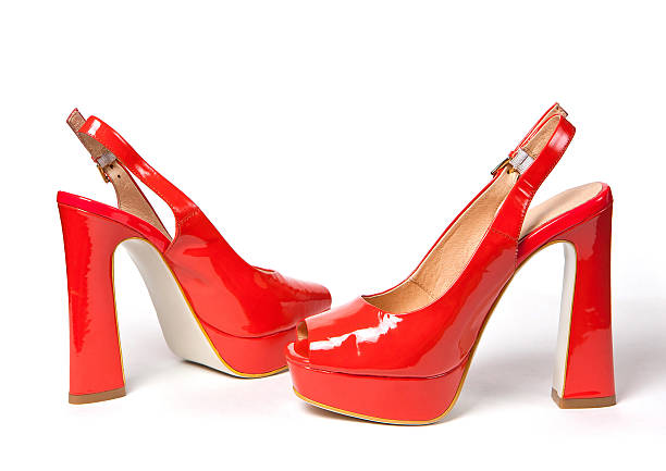 bright red women shoes stock photo