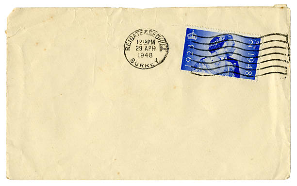 british envelope from surrey, 1948 - reigate stockfoto's en -beelden