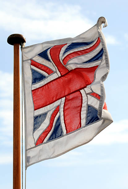 British (English) flag in the wind stock photo