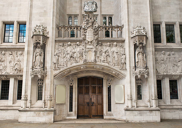 British Supreme court The Supreme court in London is the highest court of appeal in Great Britain. The building itself was previously the Middlesex guildhall and is situated just across parliament square opposite the palace of Westminster. supreme court stock pictures, royalty-free photos & images