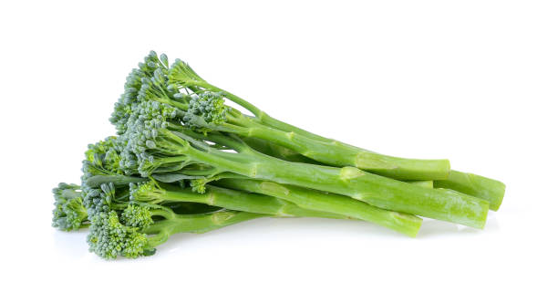 Broccoli isolated on white background  broccoli rabe stock pictures, royalty-free photos & images