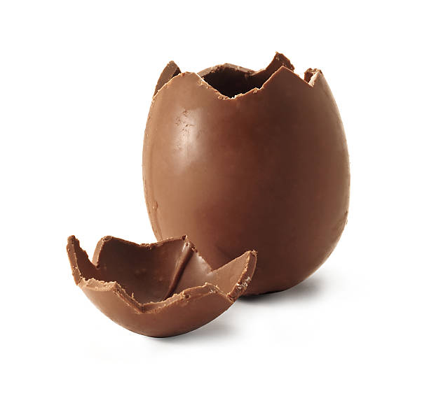 Broken Chocolate Easter egg stock photo