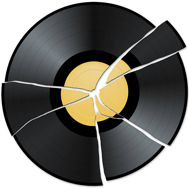 Broken Record with Blank Label stock photo