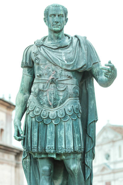 Bronze statue of Julius Caesar in Rome stock photo