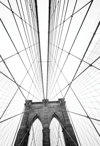 Brooklyn Bridge, Black and White stock photo