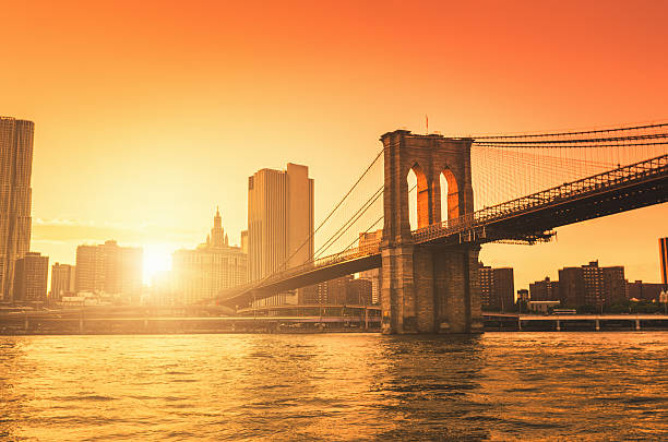 Brooklyn Bridge in Manhattan  brooklyn bridge stock pictures, royalty-free photos & images