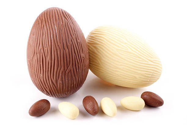 Brown and White chocolates stock photo