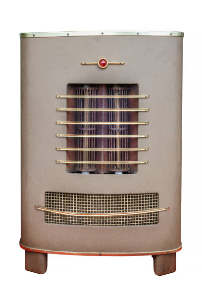 Brown gas heater isolated on white stock photo