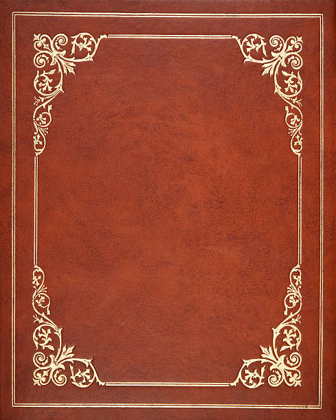 Brown leather cover stock photo