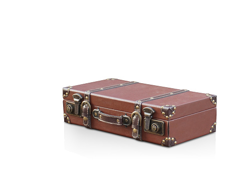brown leather suitcases ,object, vintage copy space