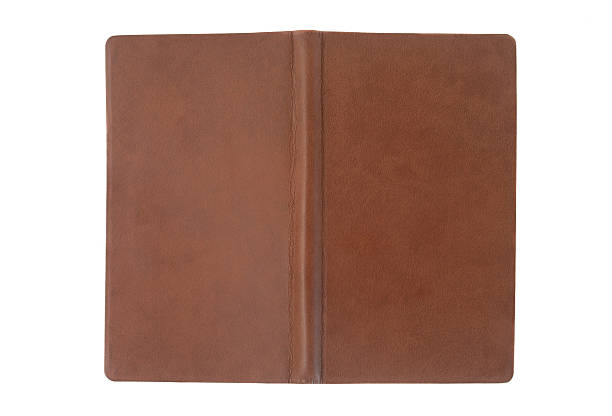 brown open notebook cover stock photo