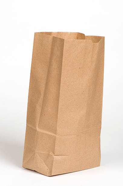 brown paper lunch bag - brown paper bag bildbanksfoton och bilder