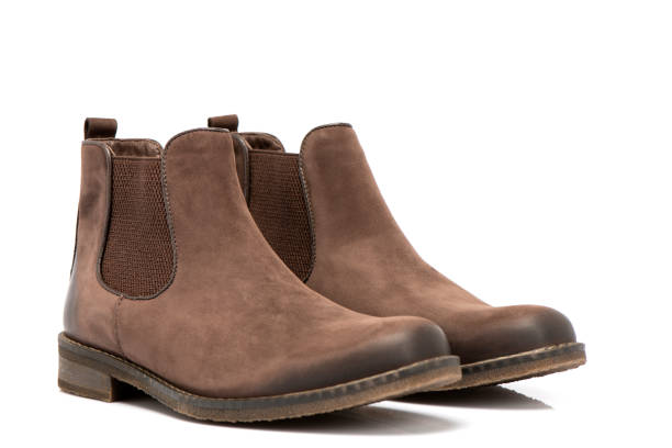 Brown Suede Boots For Men stock photo