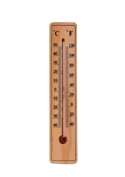 Brown Thermometer with isolation background and clipping path stock photo
