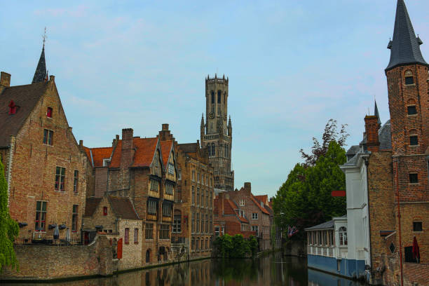 Bruges, a Belgian World Heritage town Belgian World Heritage Site Experienced by Canal Cruise brugge belgium stock pictures, royalty-free photos & images