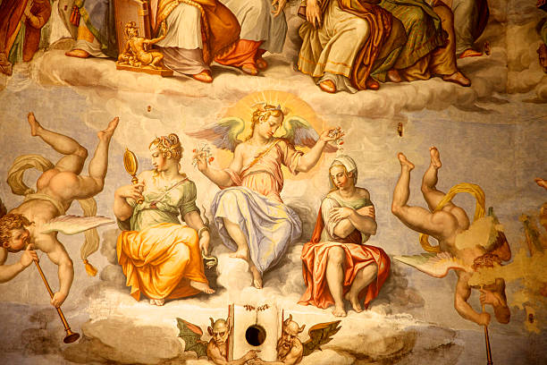 Brunelleschi Cupola, Florence Duomo, Italy Vasari Fresco done in the 1500s. Brunelleschi Cupola, Florence Duomo. Tuscany, Italy. florence italy photos stock pictures, royalty-free photos & images