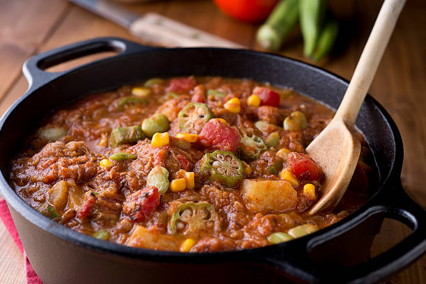 Brunswick Stew Traditional Brunswick Stew. okra photos stock pictures, royalty-free photos & images