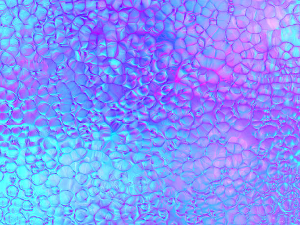 kabarcık holografik neon inci dolu dondurulmuş cam boncuk çakıl frost model mor mavi lila yeşil pembe küçük taş degrade renk ombre doku oldukça şeffaf parlak çok lüks noel zemin retro tarzı krema renkli - holographic foil stok fotoğraflar ve resimler