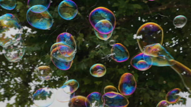 Bubbles in Flight 1 stock photo