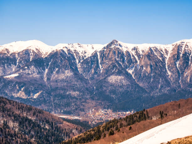 Bucegi Mountain range covered in snow in Romania. Winter landscape Bucegi Mountain range covered in snow in Romania. Winter landscape bucegi mountains stock pictures, royalty-free photos & images