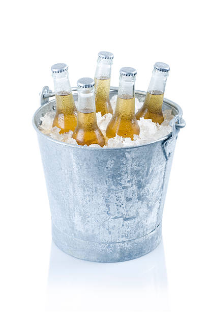 Bucket of beer stock photo