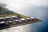 Barre Denis, Saint Lucia - December 22, 2015: Buckeye crude oil storage terminal in Saint Lucia