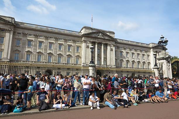 Buckingham Palace tourists, London stock photo