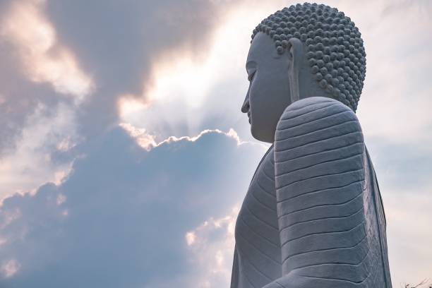 Buddha statue at mihintale stock photo