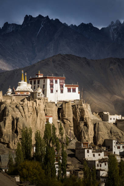 Buddhist monastery in the Indian Himalaya The Buddhist monastery of Lamayuru in the Indian Himalaya. Lamayuru, Ladakh, India lamayuru stock pictures, royalty-free photos & images