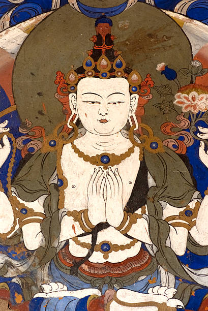 Buddhist Mural stock photo