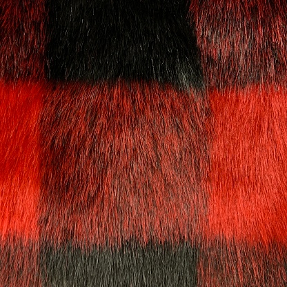 Red and black fake fur