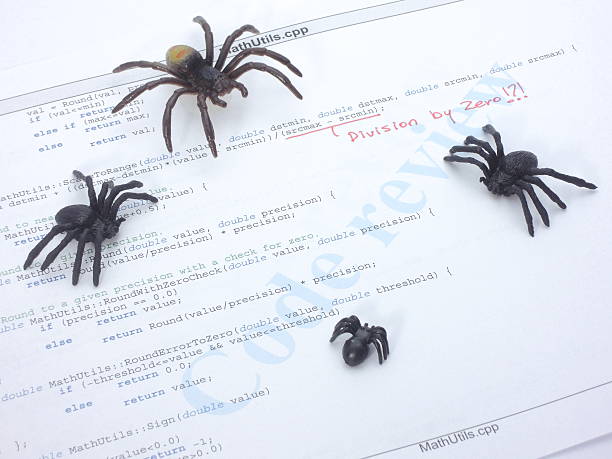 Bugs in the source code stock photo
