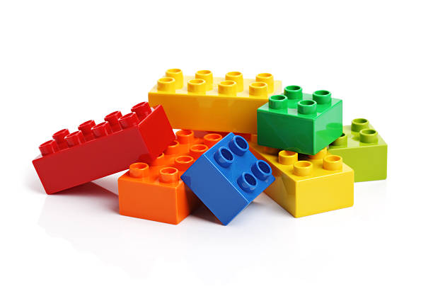 Building blocks on a white background Building blocks isolated on a white background toy block stock pictures, royalty-free photos & images