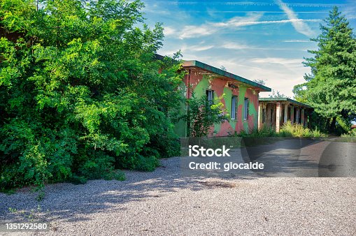 istock building in the abandoned area of the former military base 1351292580