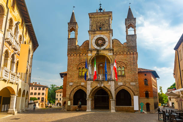 Building of Communal Palace of Pordenone, Italy stock photo