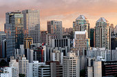 Building the city of Sao Paulo, South America Brazil
