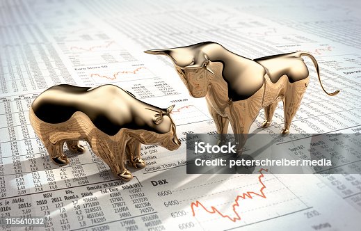 istock Bull and Bear on stock market prices 1155610132