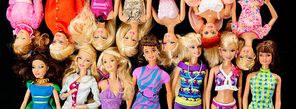 bunch of barbie fashon dolls banner - barbie stockfoto's en -beelden